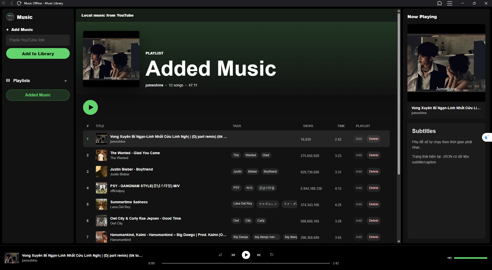 Youtube to music local